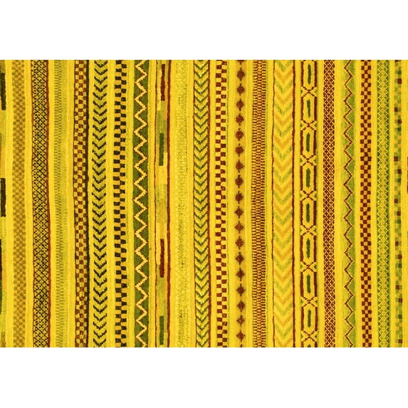 Ahgly Company Indoor Rectangle Abstract Yellow Modern Area Rugs, 5' x 8'