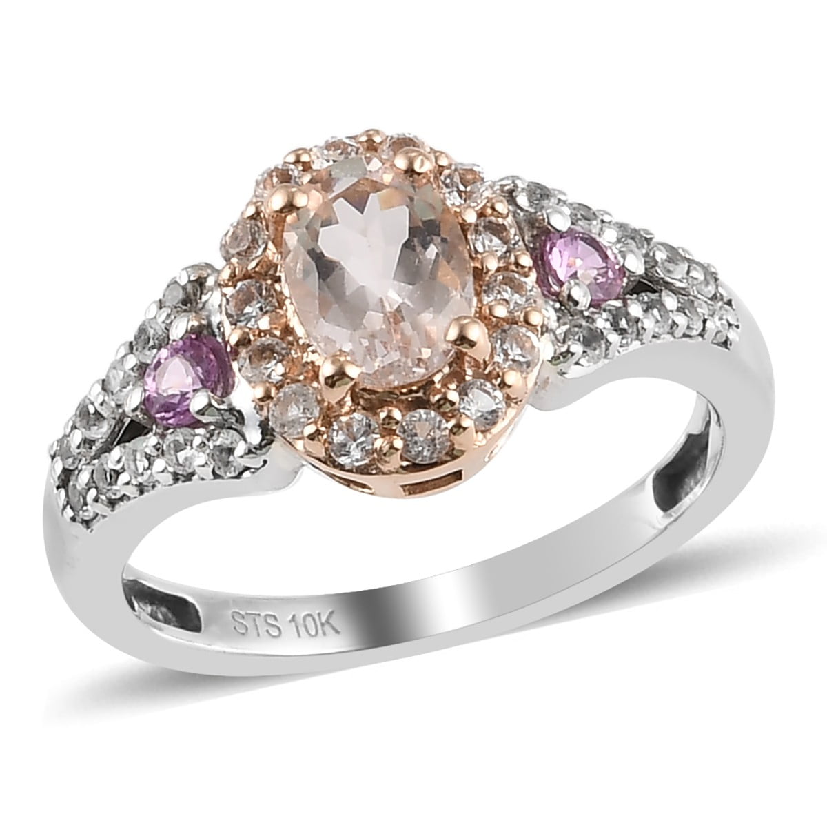 925 Silver Morganite Gemstone Wedding Ring Fashion Jewelry For Women/Men'S Gifts 