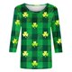 thumbnail image 5 of Uootdi St Patricks Day 3/4 Sleeve Shirt for Women Plus Size Funny Cute Saints Patrick's Tops Lucky Irish Shamrocks Printed Outfit Gift, 5 of 6