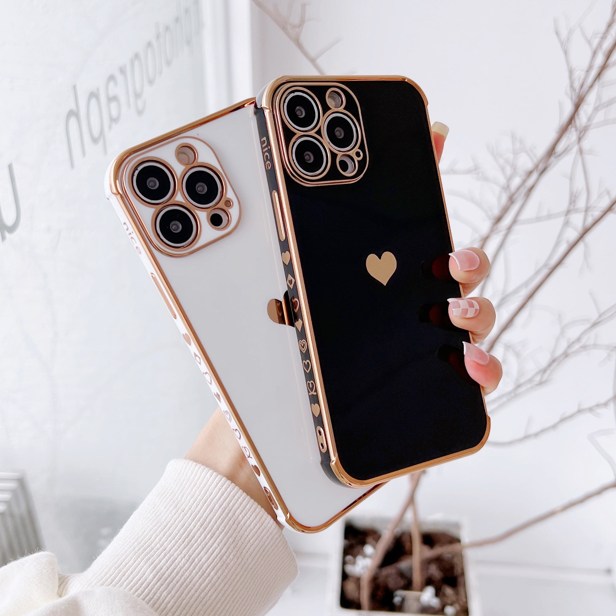 JIUMOO IPhone 11 Pro Max Case Girl Luxury Plating Cases Back Cover
