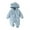 Blue, variant on Rompers for Girls Toddler Winter Keep Warm Long Sleeve Hooded Girl Regular Jumpsuits 12-18 M