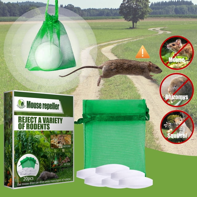 Paquete repelente de roedores Rodenticida Jardinería Hogar Motor de automóvil Ratón Ardilla Repelente de roedores Wmkox4192yii hfskjfh4185
