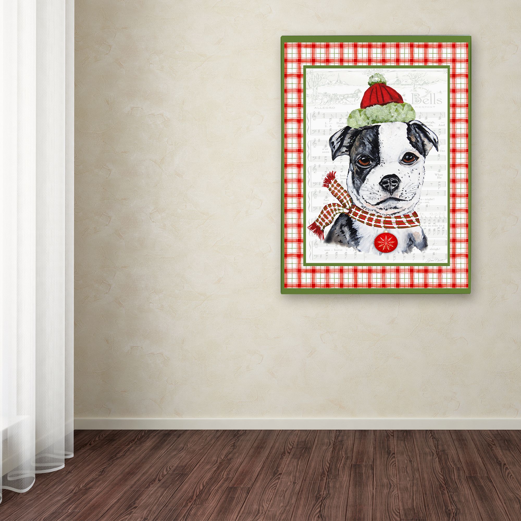 Trademark Fine Art 'Christmas Song Dogs 7' Canvas Art by Jean Plout