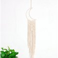 thumbnail image 2 of Tapiz de pared de macramé hecho a mano para sala de estar y dormitorio, tapiz de atrapasueños de algodón beige, tapiz tejido de luna bohemia, 2 of 7