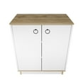 thumbnail image 2 of Nuanse Storage Cabinet with Doors, White Accent Cabinet, Modern Free Standing Cabinet, Sideboard with Metal Base for Bedroom, Living Room, Kitchen and Office Oud Oak Finish, 2 of 3