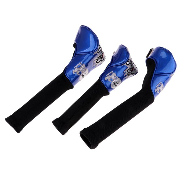 Cubierta Suave para cabeza de palo de Golf Soledad cuello largo conductor Azul 3 uds