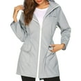 thumbnail image 2 of PMVFHDE Poncho de Pluie pour Femmes Mode Décontractée à Capuche avec Fermeture Éclair Manteau de Pluie Extérieur à Manches Longues Gris,m, 2 of 4