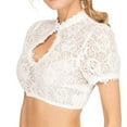 thumbnail image 4 of WREESH Womens Lace Blouse Bavarian Oktoberfest Costumes Traditional Dirndl Blouse Shirt Cropped White Shirt Versatile Bra Tops White A, 4 of 7