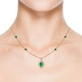 thumbnail image 4 of ANGARA Natural Inverted Pear Emerald Necklace with Diamonds in 14K Rose Gold for Women (Size-7x5mm) | May Birthstone, Birthday, Anniversary, Jewelry Gift for Women | Natural Emerald Necklace, 4 of 8