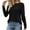 Black, variant on Long Sleeve Tops for Women Spring Fall Fashion Round Neck Solid Color T-Shirt Casual Blouses Pullover Blue M