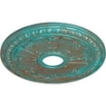 thumbnail image 3 of Ekena Millwork 18 1/8"OD 3 5/8"ID x 1 1/8"P Raymond Ceiling Medallion (Fits Canopies up to 5 1/8"), Hand-Painted Copper Green Patina, 3 of 5
