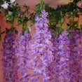 thumbnail image 4 of Balsa Circle Solid Print Decorated Hanging Artificial Wisteria Flowers Vine Garland, 42.0" (Lavender), 4 of 8