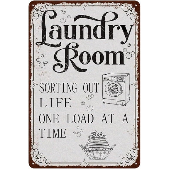 Vintage Laundry Room Signs Retro Laundry Metal Signs Wall Decor 8 x 12 inches