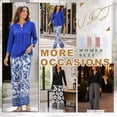 thumbnail image 6 of VDJ Womens 2 Piece Sets Fall Vacation Beach Travel Airport Outfits Casual Cruise 2026 Fashion 3/4 Sleeve Wide Leg Pants Matching Clothes, 6 of 10