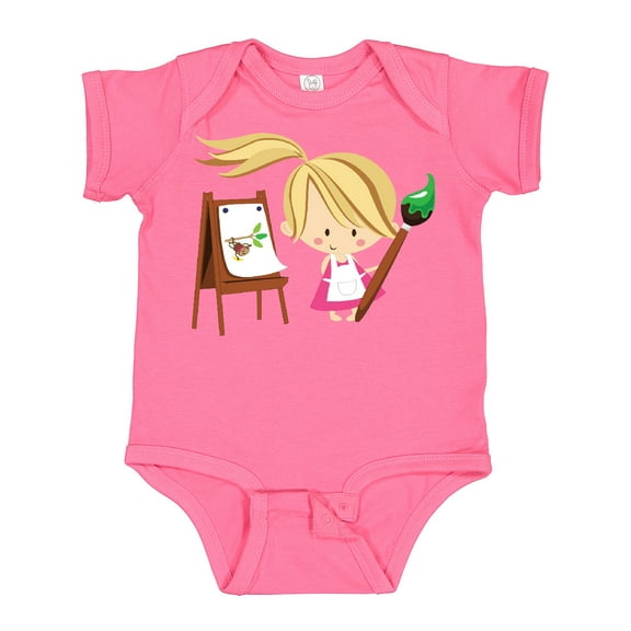 Inktastic Artist Girl With Easel Girls Baby Bodysuit