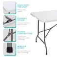 thumbnail image 6 of 6FT Heavy Duty Fold-in-Half Plastic Folding Table with Carrying Handle for Indoor Outdoor Dining Picnic Party Camping, 6 of 12