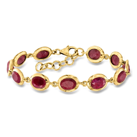 Ross-Simons 16.00 ct. t.w. Ruby Bracelet in 18kt Gold Over Sterling, Women's, Adult