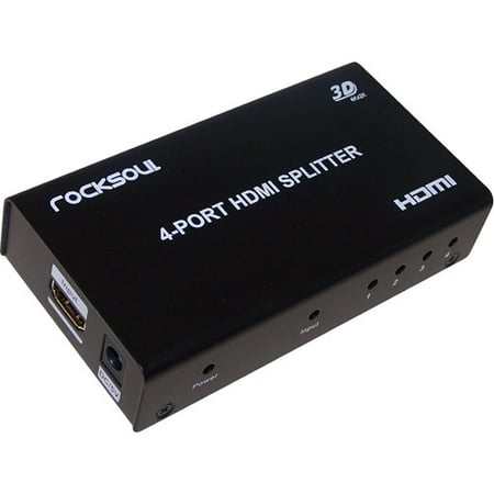 ROCKSOUL HDMI 1 to 4 Splitter, Black