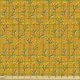 thumbnail image 2 of Floral Upholstery Fabric by the Yard, Flower Budding Branches Leaves Earth Tones Calm Spring Illustration, Decorative Fabric for DIY and Home Accents, 1 Yard, Orange and Pale Sky Blue by Ambesonne, 2 of 5