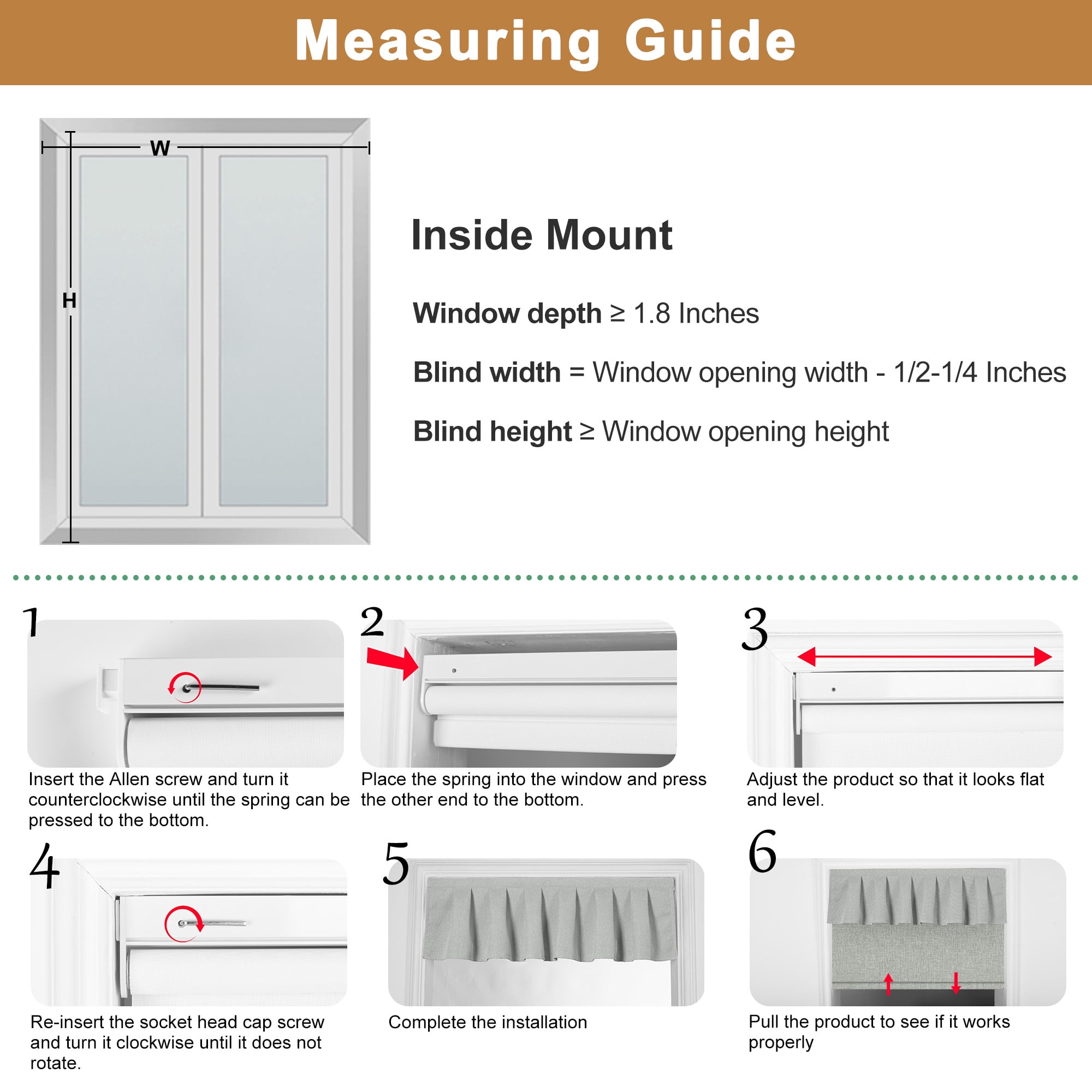 BERISSA No Drill Blinds for Indoor Windows, Blackout Roller Shade With Valance, Room Darkening Noise Reduction Thermal Insulation Roller Blinds for Office and Home,Easy to Install,46"W X 48"H,Gray