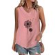 thumbnail image 1 of Fiudx Ropa de Mujer Camiseta con Botones y Cuello Redondo de Manga Corta con Estampado Pequeño Informal y de Lino para Mujer, 1 of 4