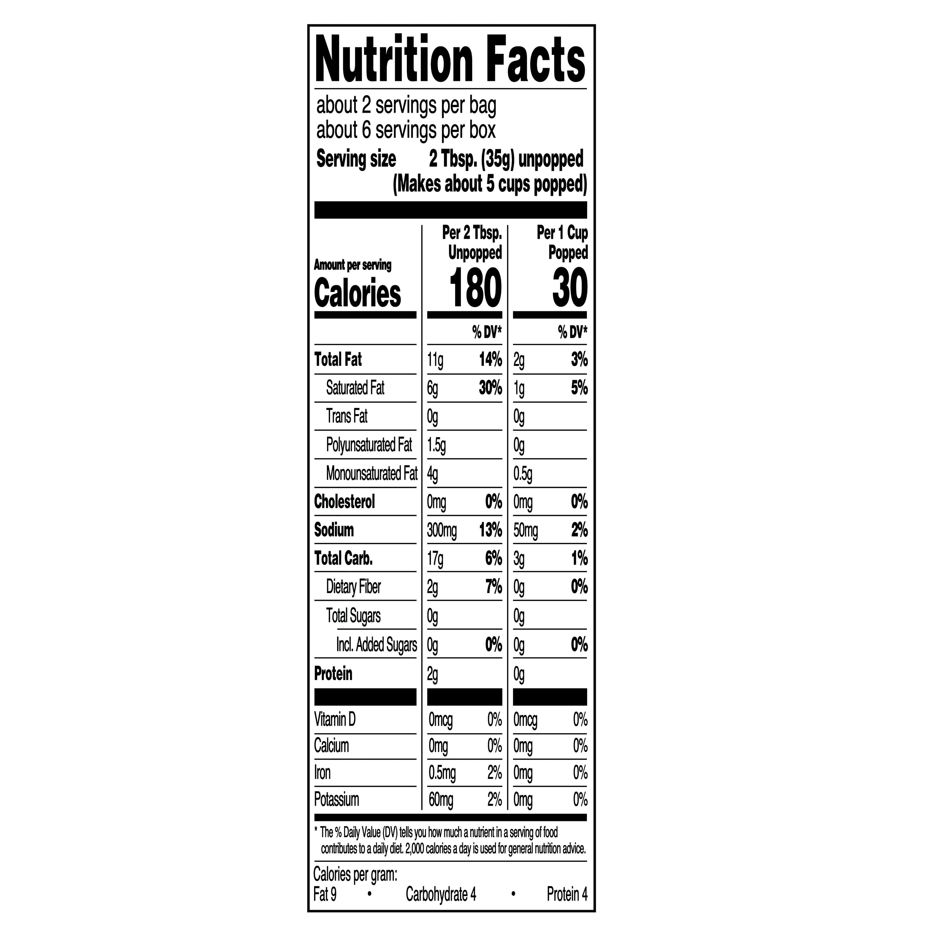 Great Value Extra Butter Flavored Microwave Popcorn, 2.55 oz, 3 Count
