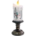 thumbnail image 1 of Eldnacele - Velas sin llama encendidas que funcionan con pilas, globo de nieve de Navidad, velas giratorias de agua con purpurina para decoración del hogar (Papá Noel) Zhivalor  HMHZ1913-2, 1 of 5