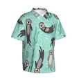 thumbnail image 2 of Sea Otter3 Hawaiian Shirts For Men, Summer Short-Sleeve Relaxed-Fit Button-Down Shirts Large, 2 of 9