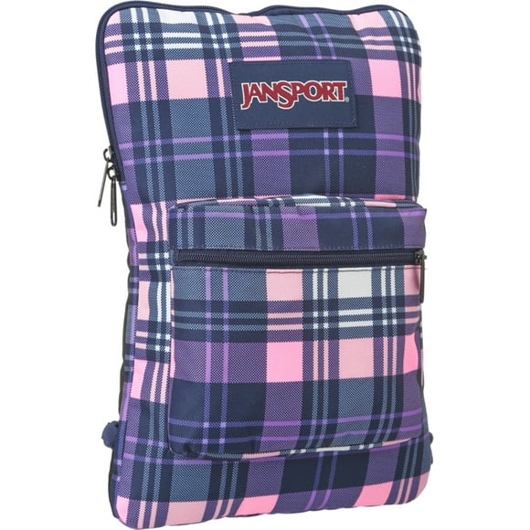 JanSport Womens Superbreak? Sleeve Pink Pansy Preston Plaid Backpack
