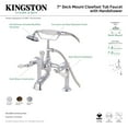 thumbnail image 5 of Kingston Brass CC105T5 Vintage 7" Center Deck-Mount Clawfoot Tub Faucet with Hand Shower, Oil Rubbed Bronze, 5 of 6
