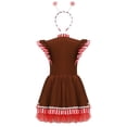 thumbnail image 4 of YiZYiF Kids Gingerbread Dress for Girls Christmas Cookie Cosplay Gingerbread Man Dance Costume Tutu Dress Brown-A 12, 4 of 7