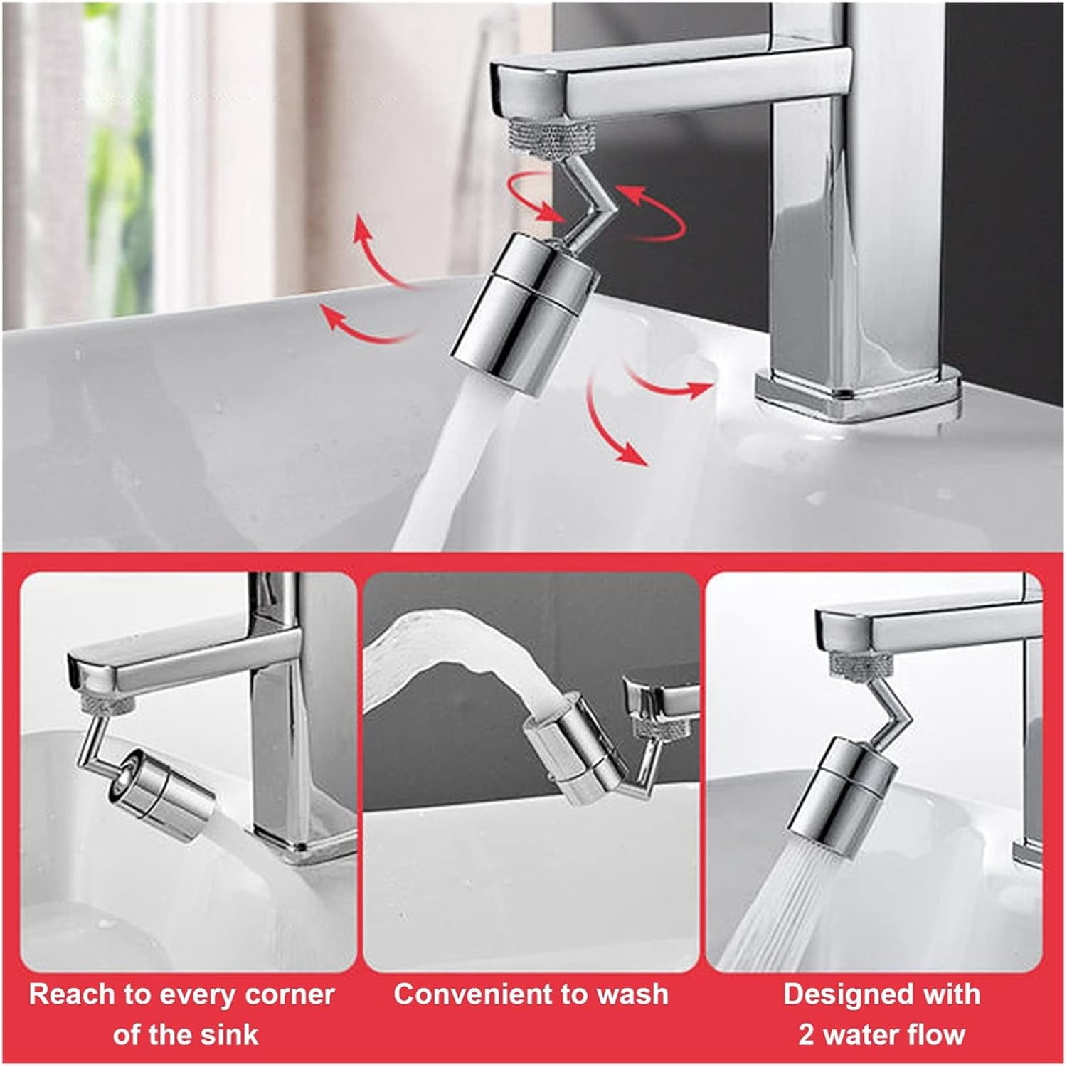 Splash Faucet Kitchen Faucet Bubbler Aerator Tap Nozzle 720-Degree Rotating Water Filter Nozzle Water Tap Sprayer
