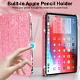 thumbnail image 6 of Dteck Smart Case for iPad iPad (A16) 11th Generation 11-inch 2025, iPad 10th Generation 10.9-inch 2022,Glittering Sparkly Shockproof Cover with Sparkly Crystal Clear Back and Pencil Holder,Pink, 6 of 6