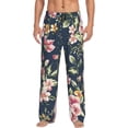 thumbnail image 2 of Kdxio Vintage Floral Print Men's Sleep Pajama Pant Lounge Pants with Pockets, 2 of 8