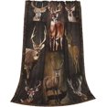 thumbnail image 3 of Deer Blanket and Throws Elk Antler Throw Blankets Deer Decor Soft Cozy Fleece Plush Warm Flannel Bedding Blanket for Girls Boys Kids Adults Couch Travel 60"X80", 3 of 6