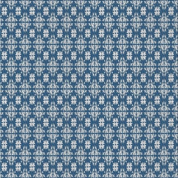 Ahgly Company Machine Washable Indoor Square Transitional Blue Jay Blue Area Rugs, 3' Square