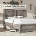 thumbnail image 5 of Merluxy Full Size Farmhouse Bed Frame with Barn Door Headboard, Platform Bed Frame with Wood Slats, Under Bed Storage Space, Rustic Gray, 5 of 8