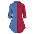 thumbnail image 2 of Más la camiseta de Colorblock rueda para arriba la manga Rosegal Blusas Tallas Grandes, 2 of 5