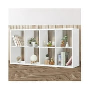 BULYAXIA 13-Inch Cube Storage Organizer Shelf, with Extra Thick Exterior Edge, Room Open Storage Shelf Divider, Bookcase, 6-Cube / 8-Cube / 9-Cube, Colors Available in Rustic Grey Oak and White