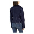 thumbnail image 2 of TOMMY HILFIGER Womens Navy Faux Leather Zippered Motorcycle Jacket Size: L, 2 of 2