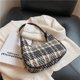 thumbnail image 3 of Bolso retro para axilas de lona con estampado a cuadros para mujer, bolsos pequeños para vagabundos (negro), 3 of 5