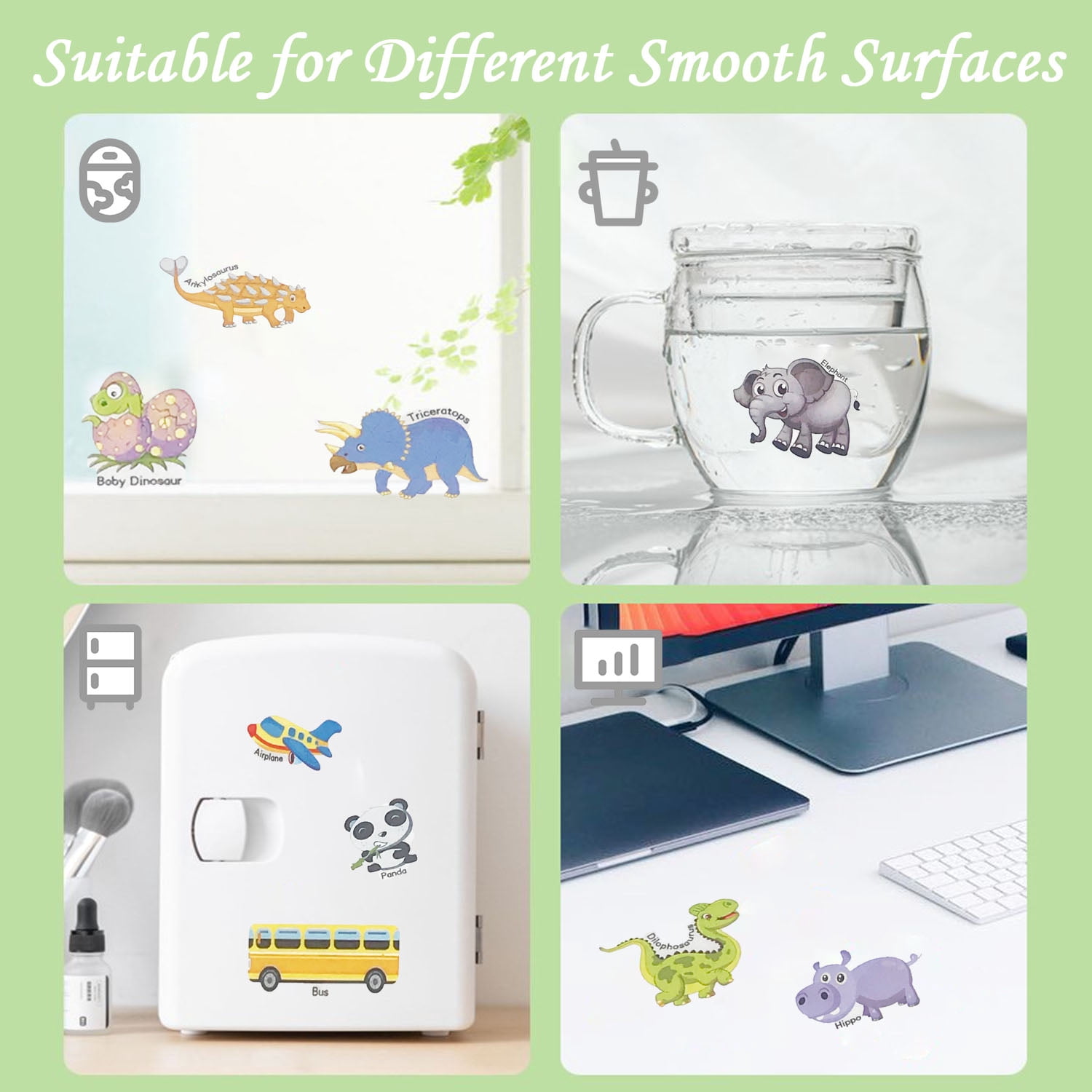 ASTARON 3 Pack Libro De Pegatinas Reutilizables – Dinosaurios, Animales Y Vehículos, Impermeables Y Portátiles, Juguetes Educativos Sin Pantallas Para Niños