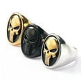 thumbnail image 2 of GKNET Punisher Multi Color Skull Punk Motorcycle Stainless Steel Rings Size 7-13-8-Gold, 2 of 7