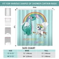 thumbnail image 3 of Cute Kids Shower Curtain for Bathroom - Funny Magic Unicorn Riding Ferocious Dinosaur Shower Curtain Sets Bathtub Decor with 12 Hooks Washable Durable Polyester Fabric 72"x72", 3 of 6