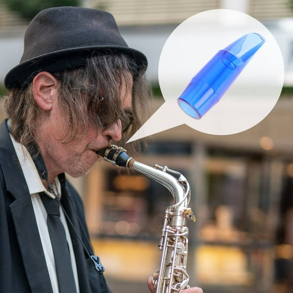 FELTECHELECTR 1Pcs Blue Abs Compact Alto Saxophone Mouthpiece Improve Tone For Daily Use Practice Performance