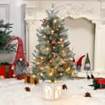 thumbnail image 6 of Ataucjin 3ft Pre-Lit Christmas Tree, Artificial Christmas Trees with 78 LED Lights, Snow Flocked Prelit Xmas Tree with Lighting Base, Battery Operated & Timer Function, Christmas Decoration for Home, 6 of 7