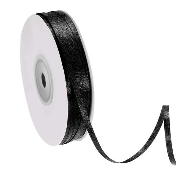 Uxcell Satin Ribbon (100 Yards, 1/8" Wide, Black) Double Face Solid Fabric Ribbon, Suit for Craft/DIY/Gift Wrapping/Hair Bows/Floral Bouquets/Wedding/Birthday/Party Decoration