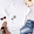 thumbnail image 3 of Honeeladyy Clearance under 5$ Teen Girls' Dandelion Print Cute Tops Windflower Make a Wish Graphic Tees Summer Casual Short Sleeve White T-Shirts, 3 of 4