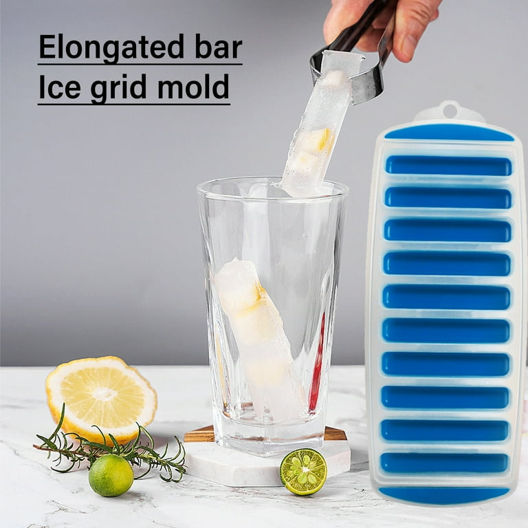 Amlbb Big Savings! Decoration 3 Pcs Ice Cubes Tray, Long Ice Stick Tray,checkered Silicone with Lid, Reusable, Flexible, Easy Release, for Sport Bottles