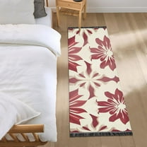 Red Floral Pattern Bedroom Runner Rug 2'x 6' Non Slip Carpet Indoor Home Area Rug Living Room